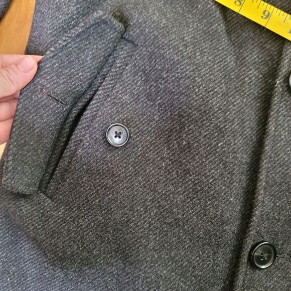 Daniel Cremieux Charcoal Gray Wool Men's Coat Double Closure Size Large - Picture 10 of 15